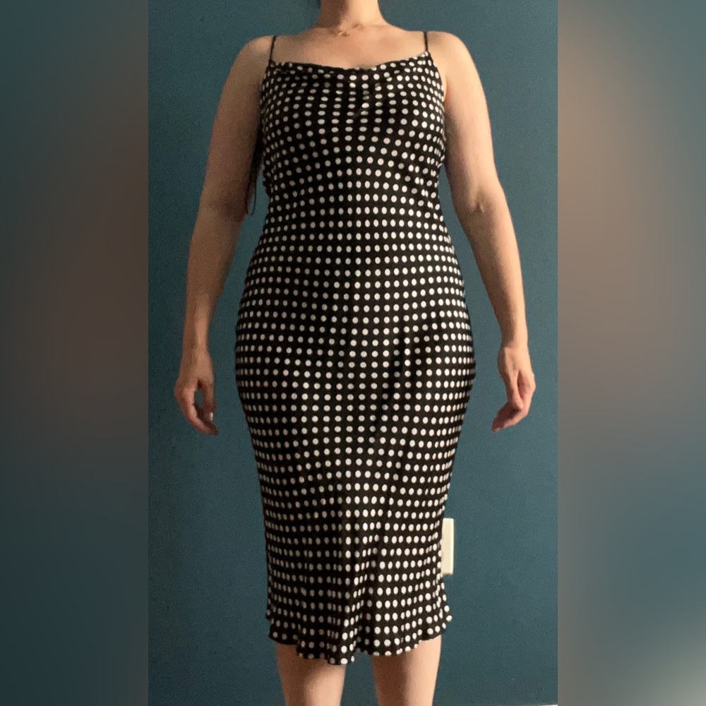 Zara polkadot midi slip dress
